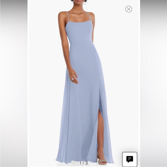 NWT After Six Convertible Tie Evening Gown, Sky Blue, Size 12 - Picture 2 of 12